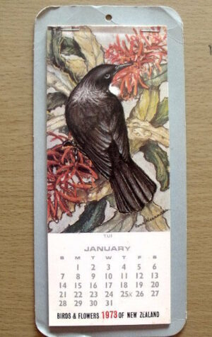 Calendario Calendar 1973 Birds & Flowers 1973 of New Zeland  [AF23]