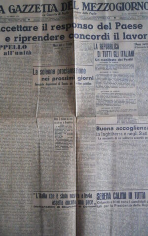 Gazzetta del Mezzogiorno 07-06-1946 - La Repubblica al Voto [C75]
