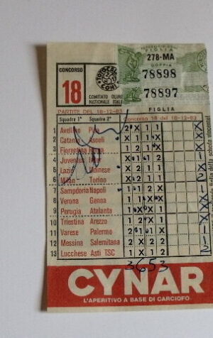 Schedina Totocalcio Concorso n°18 del 18-12-1983 - Come Foto [AF1]