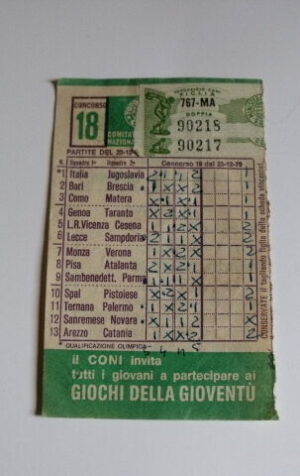Schedina Totocalcio Concorso n°18 del 23-12-1979 - Come Foto [AF1]