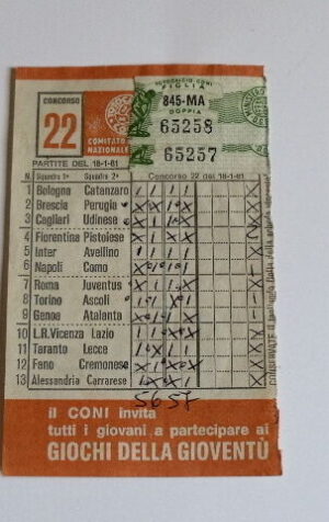 Schedina Totocalcio Concorso n°24 del 01-02-1981 - Come Foto [AF1-1]