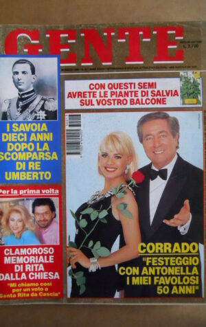 GENTE n°13 1993 Corrado Antonella Elia - I Savoia dopo 10 anni morte Umbe [G592]