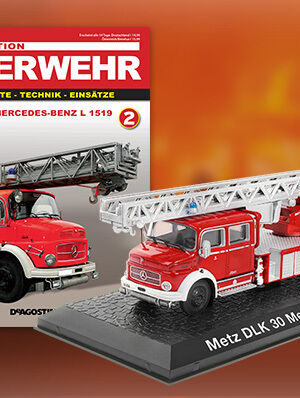 Camion Pompieri METZ DKL 30 Mercedes Benz L1519 Feuerwehr Bomberos DIE CAST 1:72
