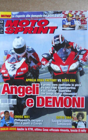 MOTOSPRINT n°23  2009 [Q76]  Test Aprilia RSV 4 Factory Superbike