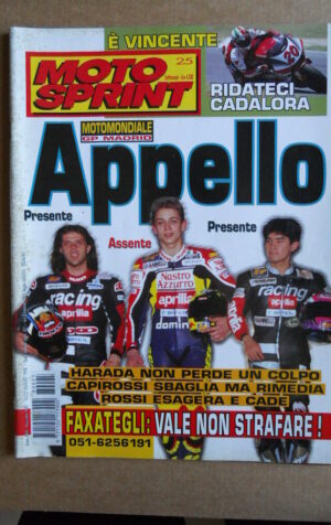 MOTOSPRINT n°25  1998   [Q79A] VALENTINO ROSSI CAPIROSSI HARADA