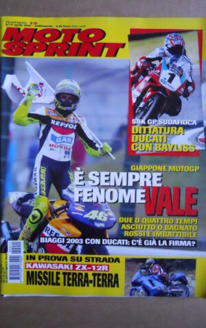 MOTOSPRINT n°15  2002   [Q29] TEST SU STRADA KAWASAKI ZX-12R