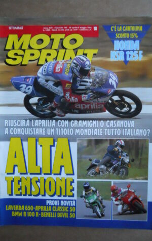 MOTOSPRINT n°18  1992     [Q21]  TEST LAVERDA 650 APRILIA CLASSIC 50 BMW R 100 R