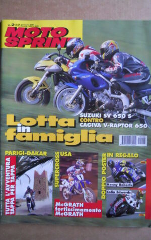 MOTOSPRINT n°2  2001    [Q22] CON DOPPIO POSTER KENNY ROBERTS COLIN EDWARDS