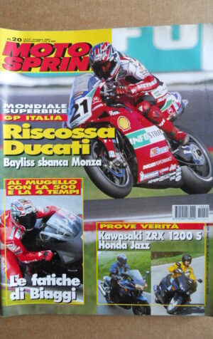MOTOSPRINT n°20  2001    [Q22]  TEST KAWASAKI ZRX 1200 S HONDA JAZZ