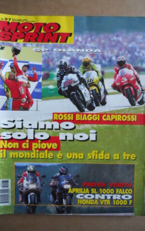 MOTOSPRINT n°27  2001       [Q23]  TEST APRILIA SL 1000 FALCO VS HONDA VTR 1000