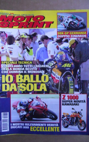 MOTOSPRINT n°36  2002     [Q30]  TEST DUCATI 999 - NOVITA' SUPER KAWASAKI Z 1000