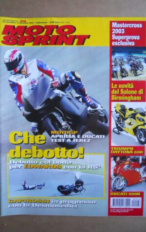 MOTOSPRINT n°48  2002     [Q30] TRIUMPH DAYTONA 600 DUCATI 999 R