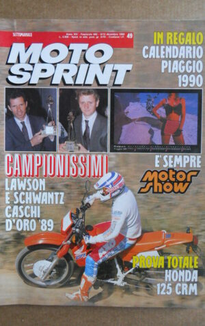 MOTOSPRINT n°49  1989       [Q19]  TEST TOTALE HONDA 125 CRM