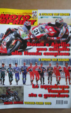 MOTOSPRINT n°6  2001       [Q23]  TEST NOVITA' YAMAHA FAZER 1000