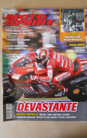 MOTOSPRINT n°42 2007  TEST  KAWASAKI CROSS 2008 [MS8]