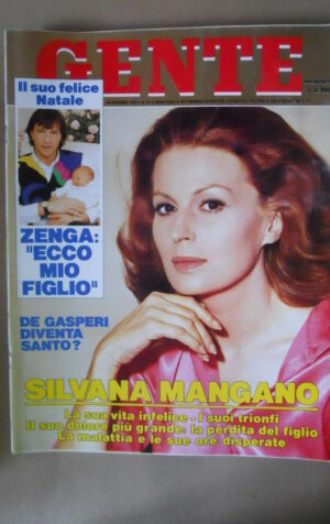 GENTE 52 1989 Silvana Mangano Walter Zenga Charles Bronson Poster ITALIA [G67]