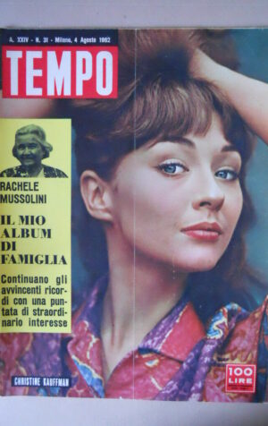 TEMPO n°31 1962 Christine Kauffman Emilio Salgari Rachele Mussolini [VL3]