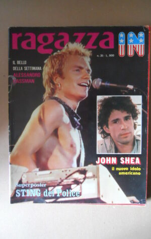 RAGAZZA IN n°35 1982 Poster Sting dei Police - John Shea Frank Zappa [MV19C]
