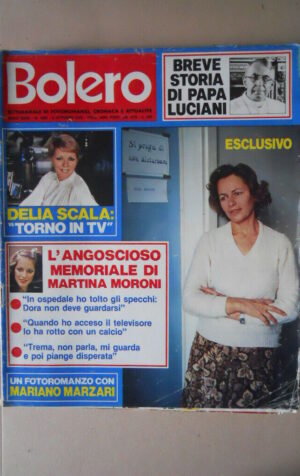 BOLERO n°1640 1978 Dora Moroni delia Scala John Travolta Papa Luciani [VL21]