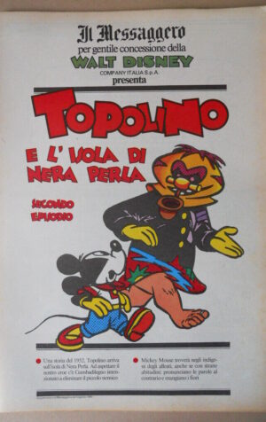 TOPOLINO E ISOLA DI PERLA NERA 2°EPISODIO Suppl. Messaggero 1990 [H054]