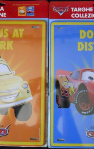 Lotto di 2 Targhe in metallo License Plates Metal CARS Pixar Disney 35x25 cm
