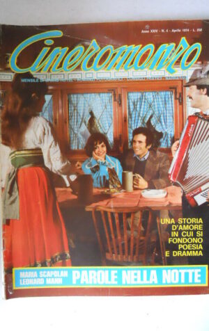 CINEROMANZO n°4 1974 Fotoromanzo Parole nella Notte Maria Scapolan [JS16]