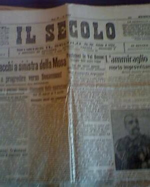 Il Secolo 8/4/1916 Morto ammiraglio Bettolo a Roma