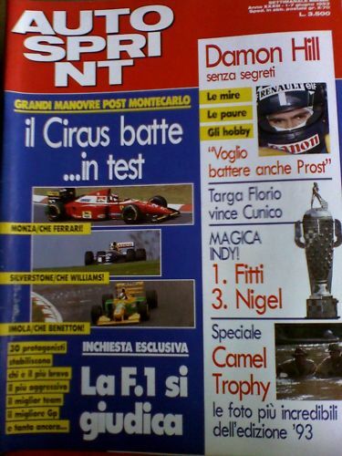 Autosprint 22 1993 Magica Indy 1° Fitti 3° Nigel