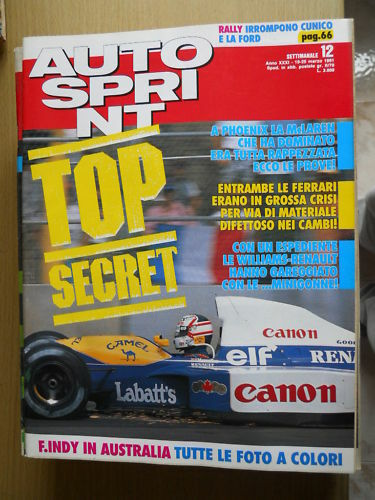 Autosprint 12 1991 Top secret McLAren Williams
