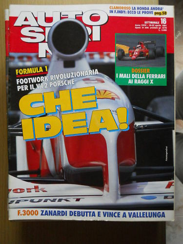 Autosprint 16 1991 Formula 1 Footwork V12 Porsche