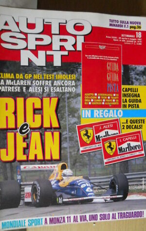 Autosprint 18 1992 con adesivi Ferrari CAPELLI E ALESI