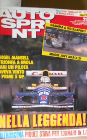 Autosprint 21 1992 Nigel Mansell nella leggenda
