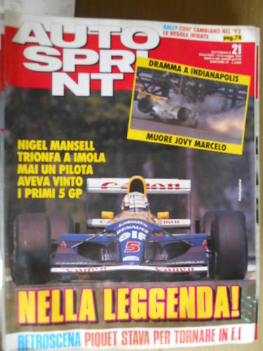 Autosprint 21 1992 Nigel Mansell nella leggenda