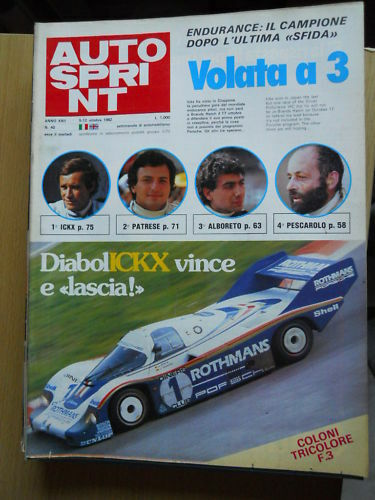 Autosprint 40 1982 Diabol ICKX vince e lascia !