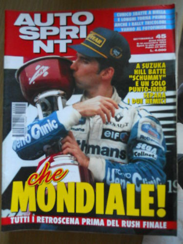 Autosprint 45 1994 a Suzuka Hill batte Schumacher