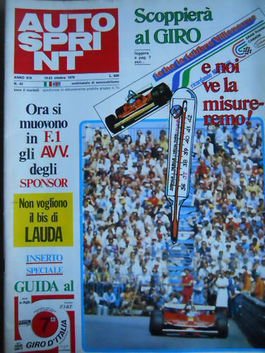 Autosprint 42 1979 Pagina centrale con gioco GIROAUTO
