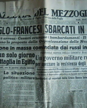 Gazzetta del Mezzogiorno 304 1956 Sbarco in Egitto