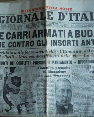 Giornale d'italia 250 1956 Aerei carri armati Budapest