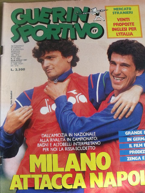 Guerin Sportivo 17 1987 Film campionato Zenga e Vialli - poster Parma 1986-87