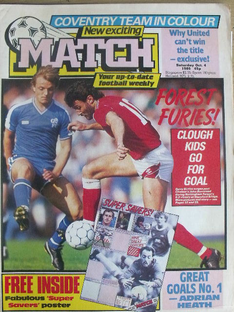 Match magazine soccer 04/10/1986 Inside Fabulous poster Super Savers - Coventry