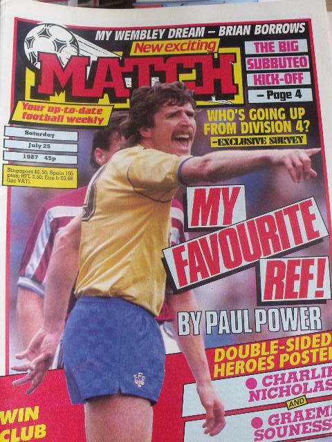 Match magazine soccer 25/07/1987 Double poster Graeme Souness Charlie Nicholas