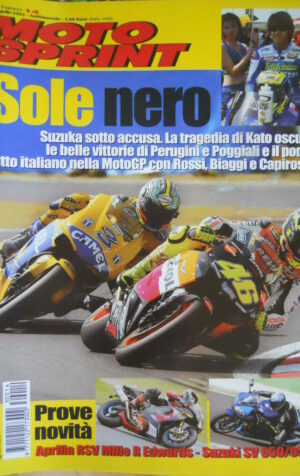 Motosprint 14 2003 Tragedia di KATO - Test novità Aprilia RSV 1000 vs Suzuki SV