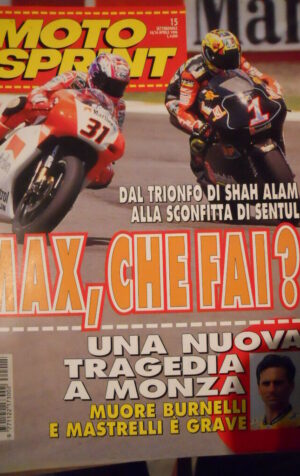 Motosprint 15 1996 Nuova tragedia a Monza muore Burnelli Mastrelli grave