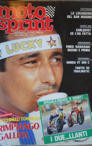 Motosprint 34 1983 Lucchinelli rimpiange Gallina - con locandina Gp San Marino