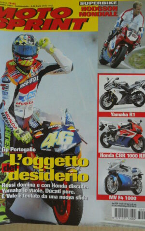 Motosprint 36 2003 Valentino Rossi - Yamaha R1 Honda CBR 1000 Rr - MV F4 1000