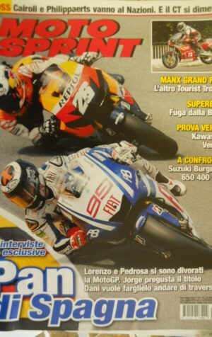 Motosprint 37 2010 Test Kawasaki Versys - Suzuki 650 400 200 - lorenzo e Pedrosa