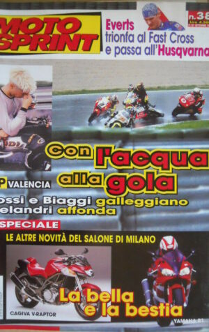 Motosprint 38 1999 Gp Valencia Rossi e Biaggi galleggiano Melandri affonda