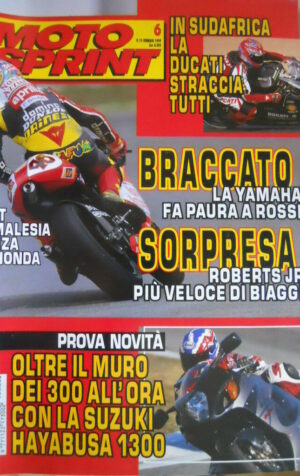 Motosprint 6 1999 Test dei 300 all'ora Suzuki Hayabusa 1300 -GP Sudafrica DUCATI