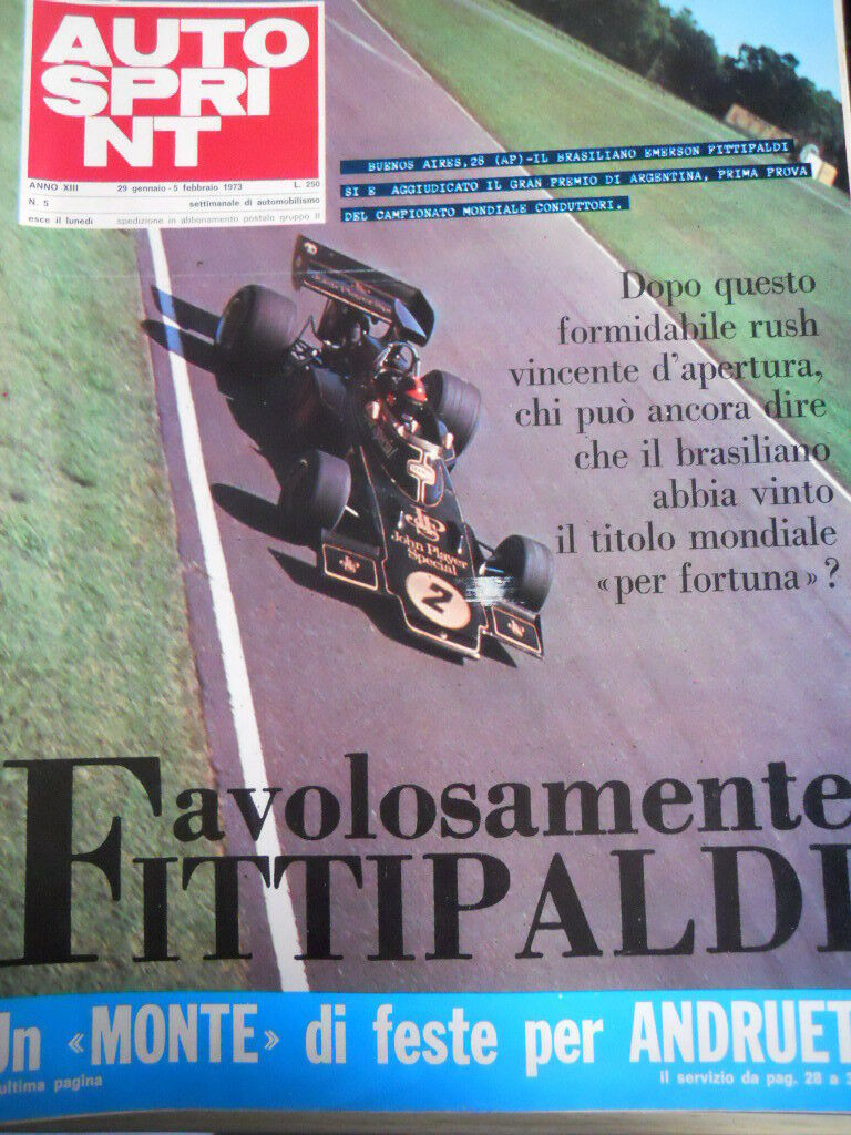 Autosprint 5 1973 Gran Premio Argentina vince Emerson Fittipaldi