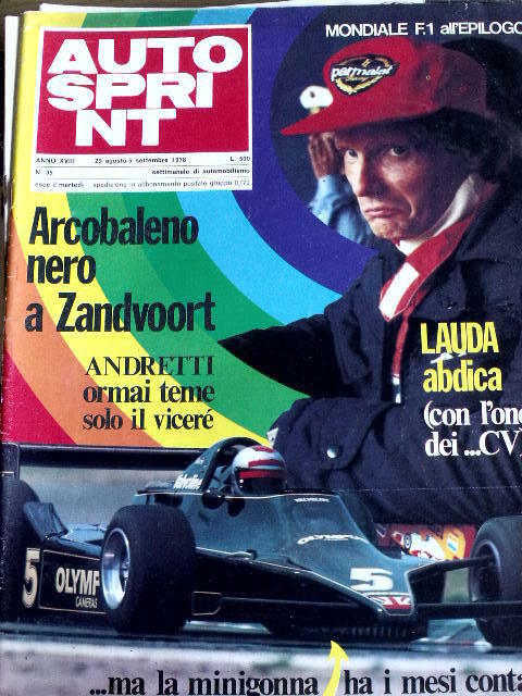 Autosprint 35 1978 Niki Lauda Mario Andretti Ronnie Peterson